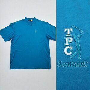 Bugatchi TPC Scottsdale Golf Shirt Mens M Blue Mercerized Cotton
